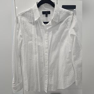 Banana Republic White Textured Blouse 100% Cotton Size S